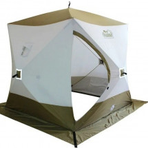 Палатка КУБ 4 Premium 2,1 x 2,1 м (трехслойная), белый/олива