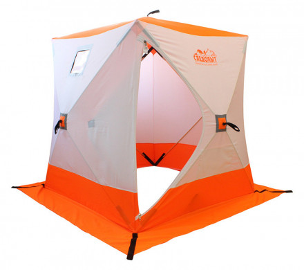Палатка КУБ 4 (однослойная), 2,1x2,1 м, PU 1000, бело-оранжевая